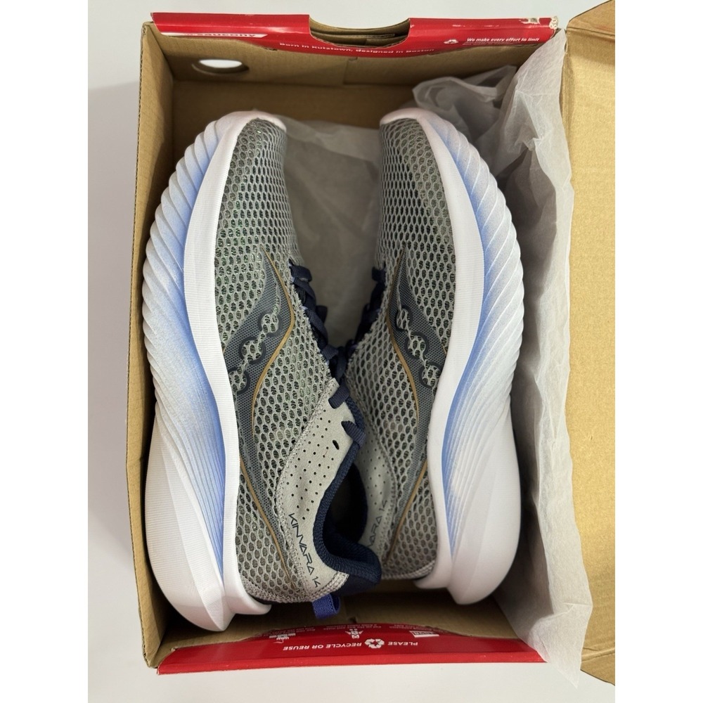 Saucony Kinvara 14 Women's Size 7 Running Shoes Gray Blue Fossil Pool S10823-15 - Picture 3 of 5